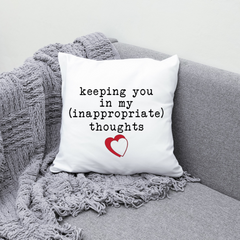 Funny Sarcastic Accent Pillow Cover with Love Quote, Couch Throw Pillowcase in Two Sizes Gift for Her & Him Perfect Valentine or Anniversay