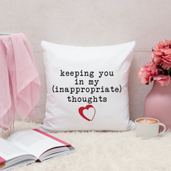 Funny Sarcastic Accent Pillow Cover with Love Quote, Couch Throw Pillowcase in Two Sizes Gift for Her & Him Perfect Valentine or Anniversay