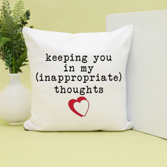 Funny Sarcastic Accent Pillow Cover with Love Quote, Couch Throw Pillowcase in Two Sizes Gift for Her & Him Perfect Valentine or Anniversay