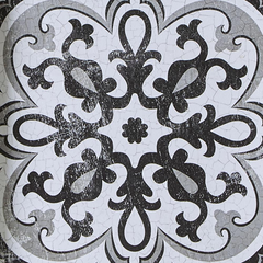 3-piece Distressed Black and White Medallion Tile Wall Decor Set