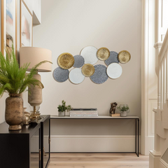 48" W Connected Circles Metal Wall Decor Sculpture