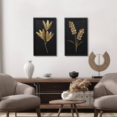 2-Piece Flower Bouquet Modern Wall Decor Set