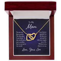 Interlocking Hearts Necklace - For Mom From Son